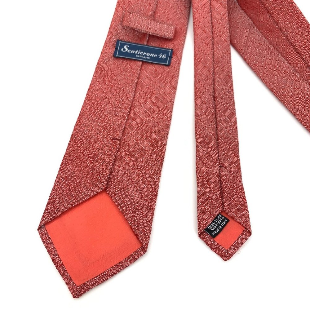 Sentierone 46 Bergamo Red Silk Tie - Picture 4 of 7
